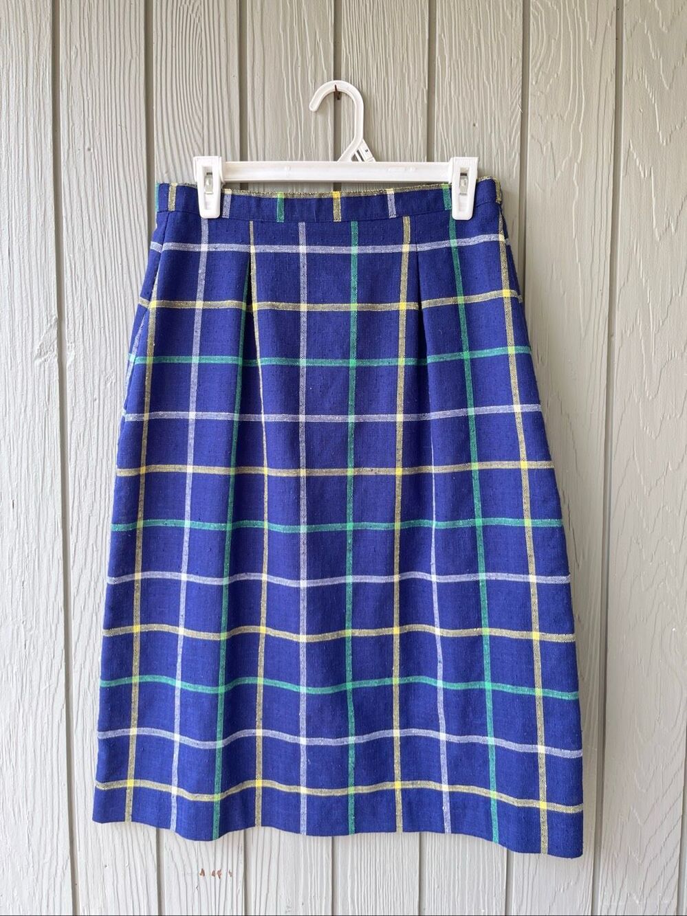 VTG 70s 80s Cos Cob Plaid Midi Skirt Preppy Academia Collegiate Retro